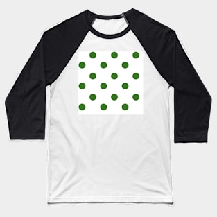 Vintage green dots on white Baseball T-Shirt